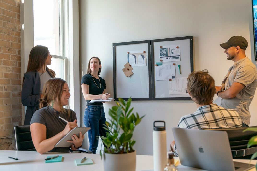 group discussion in office