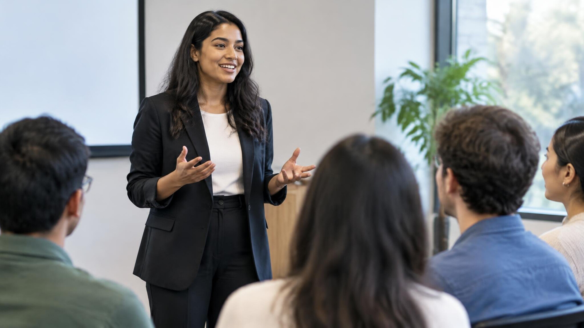confident person speaking